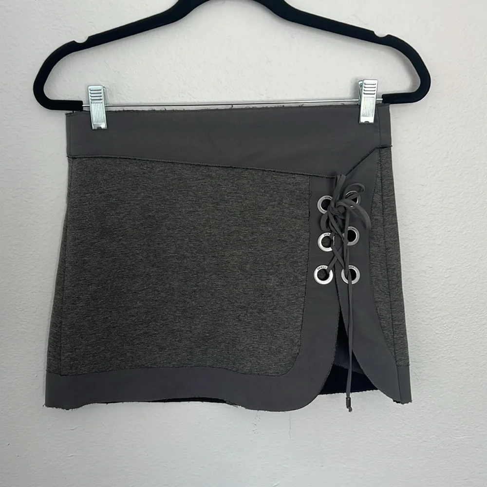 Animale Gray Split Y2K Punk Gothic Mini Skirt 4/6 - Picture 9 of 12